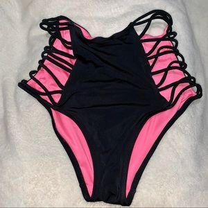 PINK high waisted swim bottom